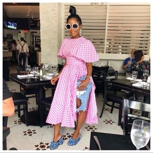 Boutique Pink & White Gingham Tunic